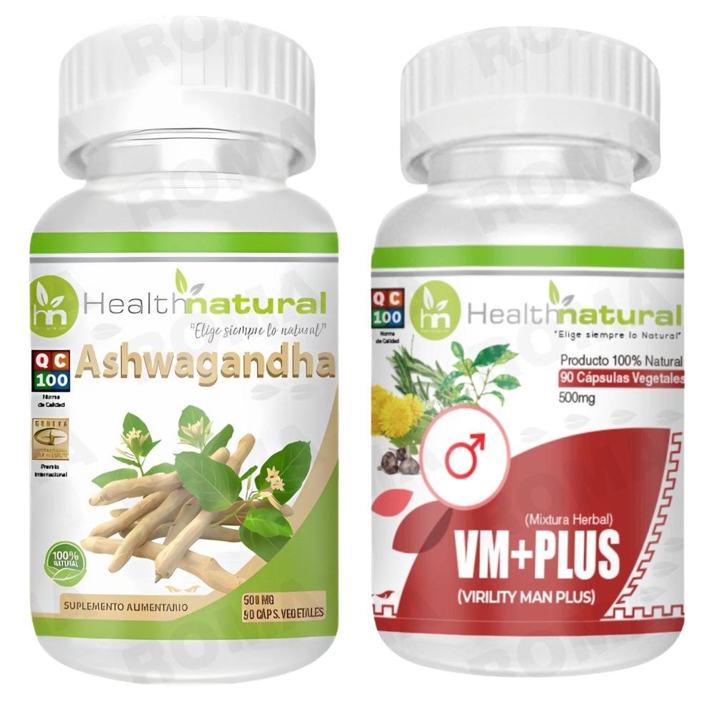 ASHWAGANDHA HEALTHNATURAL 500MG + VM+(VIRILITY MAN PLUS) 500MG