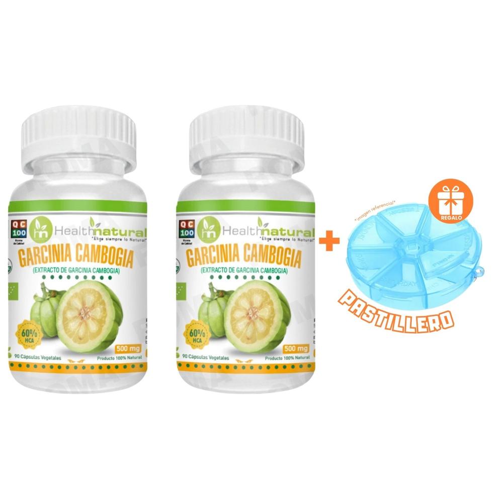 PACK 2 GARCINIA CAMBOGIA HEALTHNATURAL 1000MG + REGALO PASTILLERO