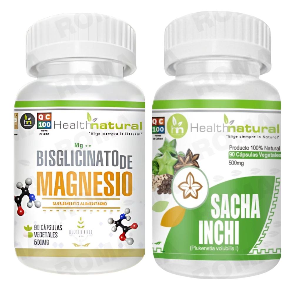 BISGLICINATO DE MAGNESIO HEALTHNATURAL + SACHA INCHI HEALTHNATURAL