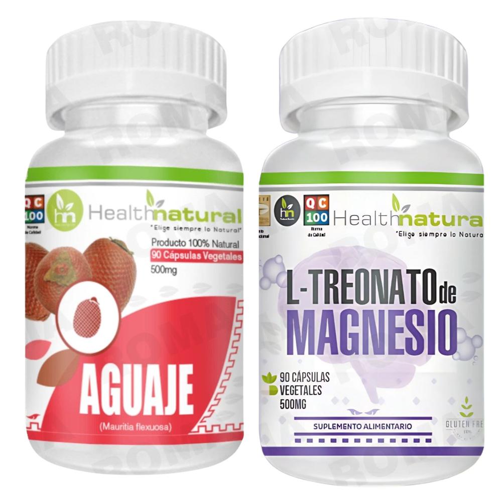 AGUAJE HEALTHNATURAL + L-TREONATO DE MAGNESIO HEALTHNATURAL 500MG