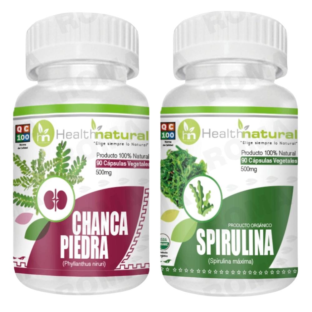 CHANCA PIEDRA HEALTHNATURAL 500MG + SPIRULINA HEALTHNATURAL 500MG