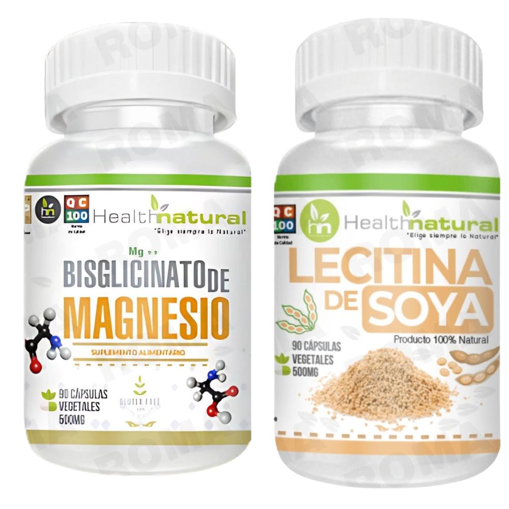 BISGLICINATO MAGNESIO HEALTHNATURAL + LECITINA DE SOYA HEALTHNATURAL