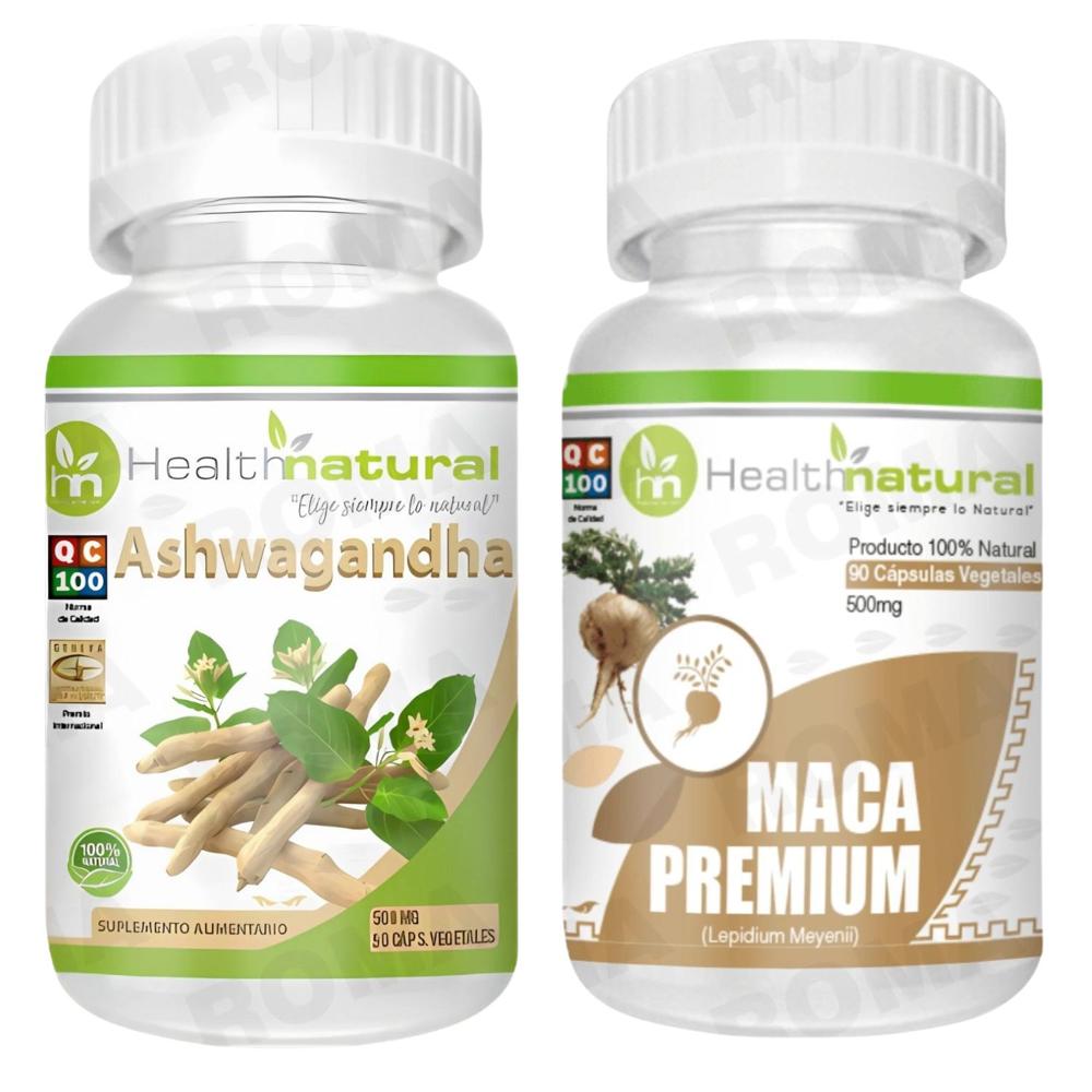 ASHWAGANDHA HEALTHNATURAL 500MG + MACA PREMIUM HEALTHNATURAL 500MG