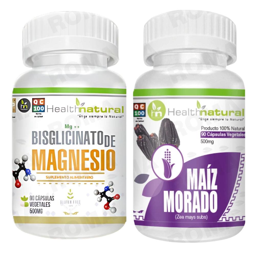 BISGLICINATO DE MAGNESIO HEALTHNATURAL + MAIZ MORADO HEALTHNATURAL