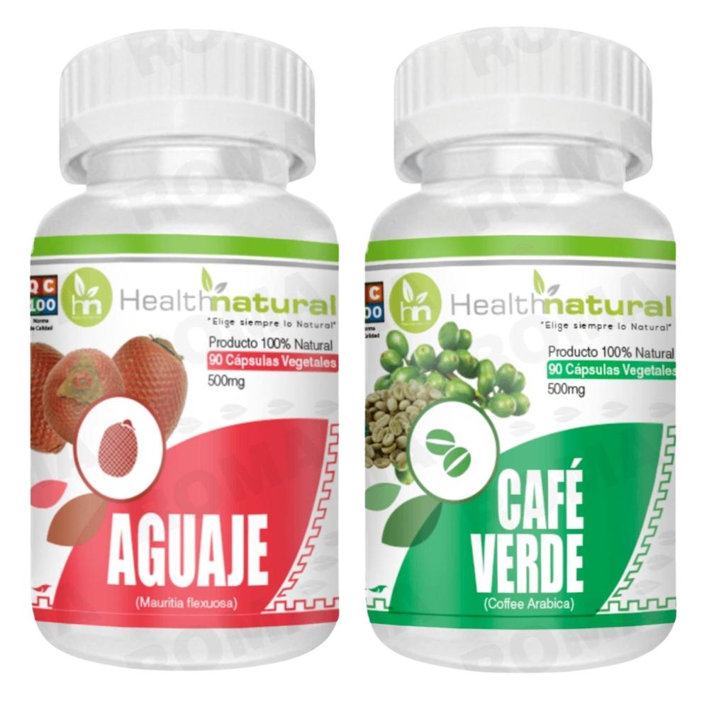 AGUAJE HEALTHNATURAL 500MG + CAFÉ VERDE HEALTHNATURAL 500MG