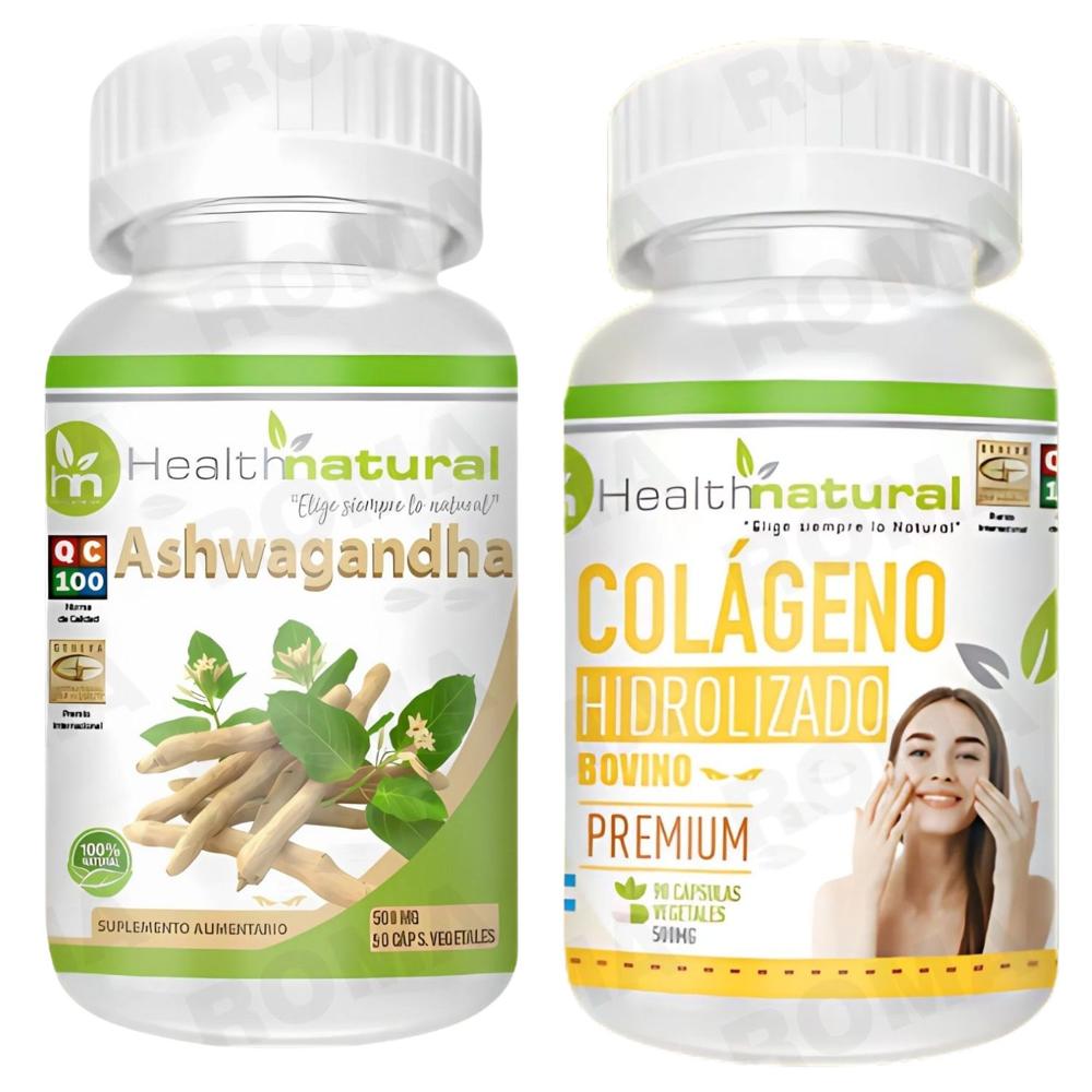 ASHWAGANDHA HEALTHNATURAL + COLÁGENO HIDROLIZADO HEALTHNATURAL 500MG