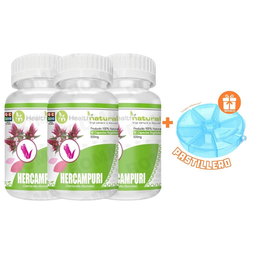 PACK 3 HERCAMPURI HEALTHNATURAL 1500MG + REGALO PASTILLERO