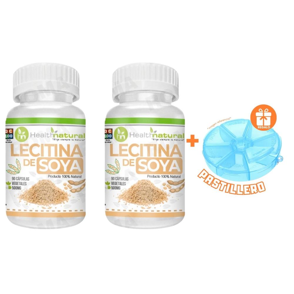 PACK 2 LECITINA DE SOYA HEALTHNATURAL 1000MG + REGALO PASTILLERO