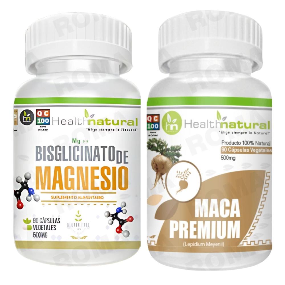 BISGLICINATO DE MAGNESIO HEALTHNATURAL + MACA PREMIUM HEALTHNATURAL
