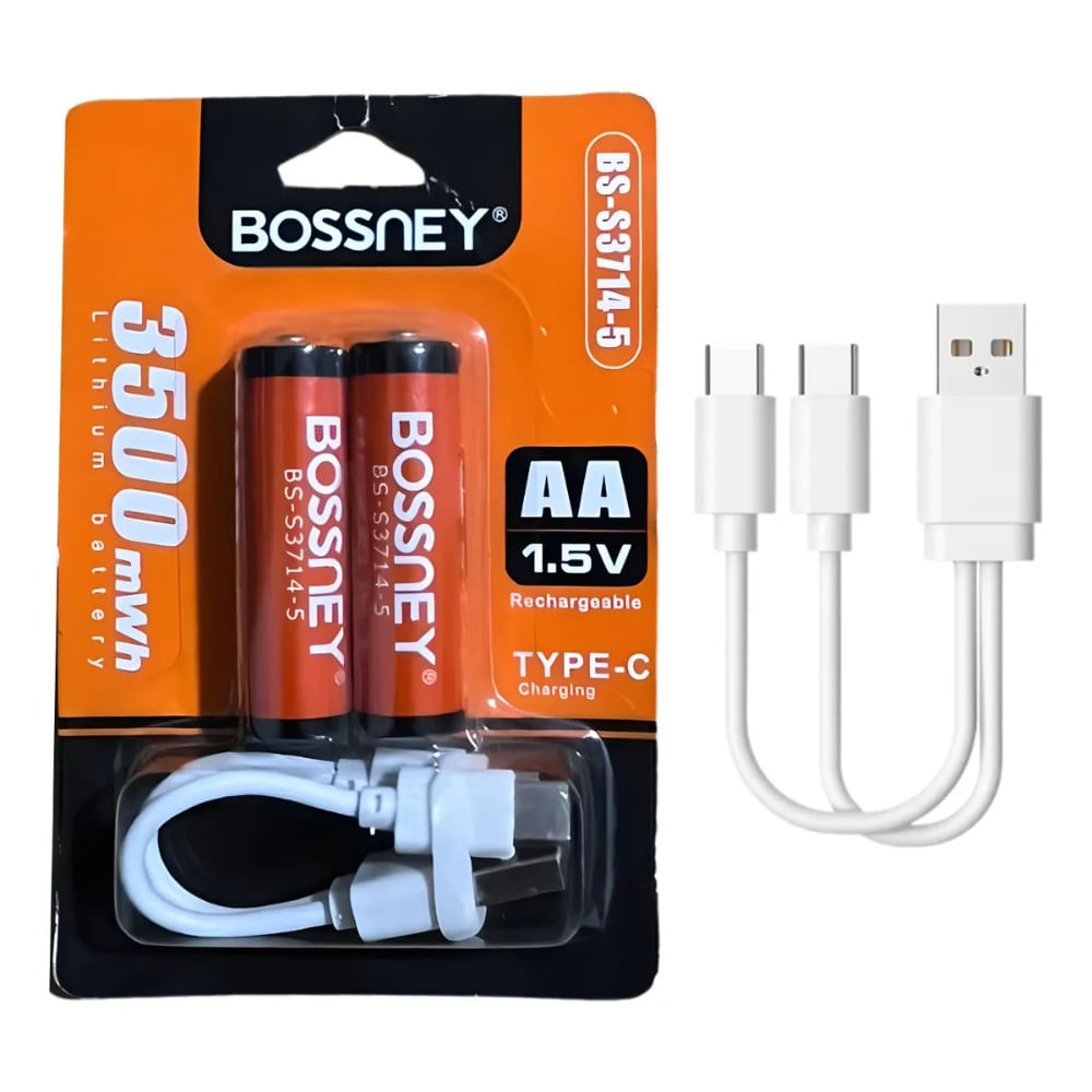 Pilas AA Recargables Bossney 3500mWh de Litio
