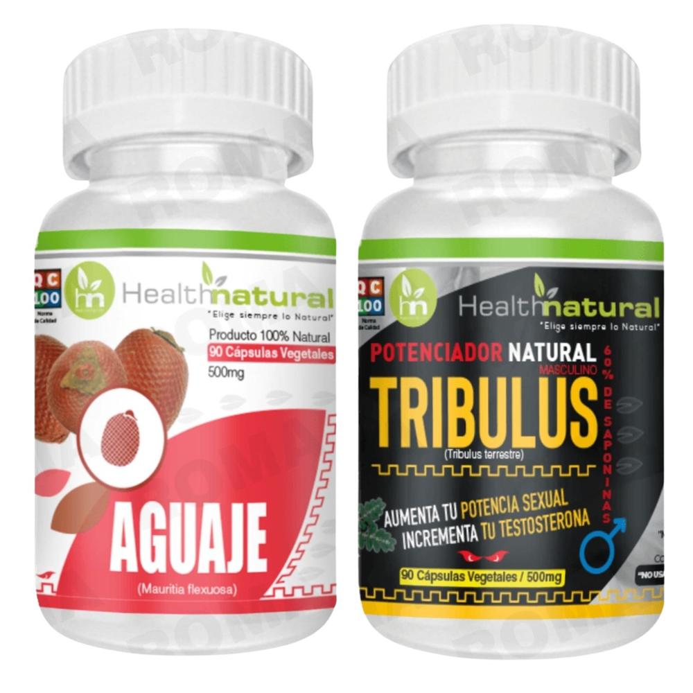AGUAJE HEALTHNATURAL 500MG + TRIBULUS TERRESTRE HEALTHNATURAL 500MG