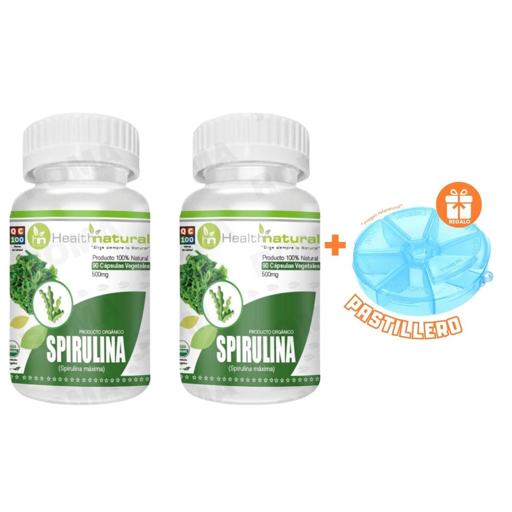 PACK 2 SPIRULINA HEALTHNATURAL 1000MG + REGALO PASTILLERO
