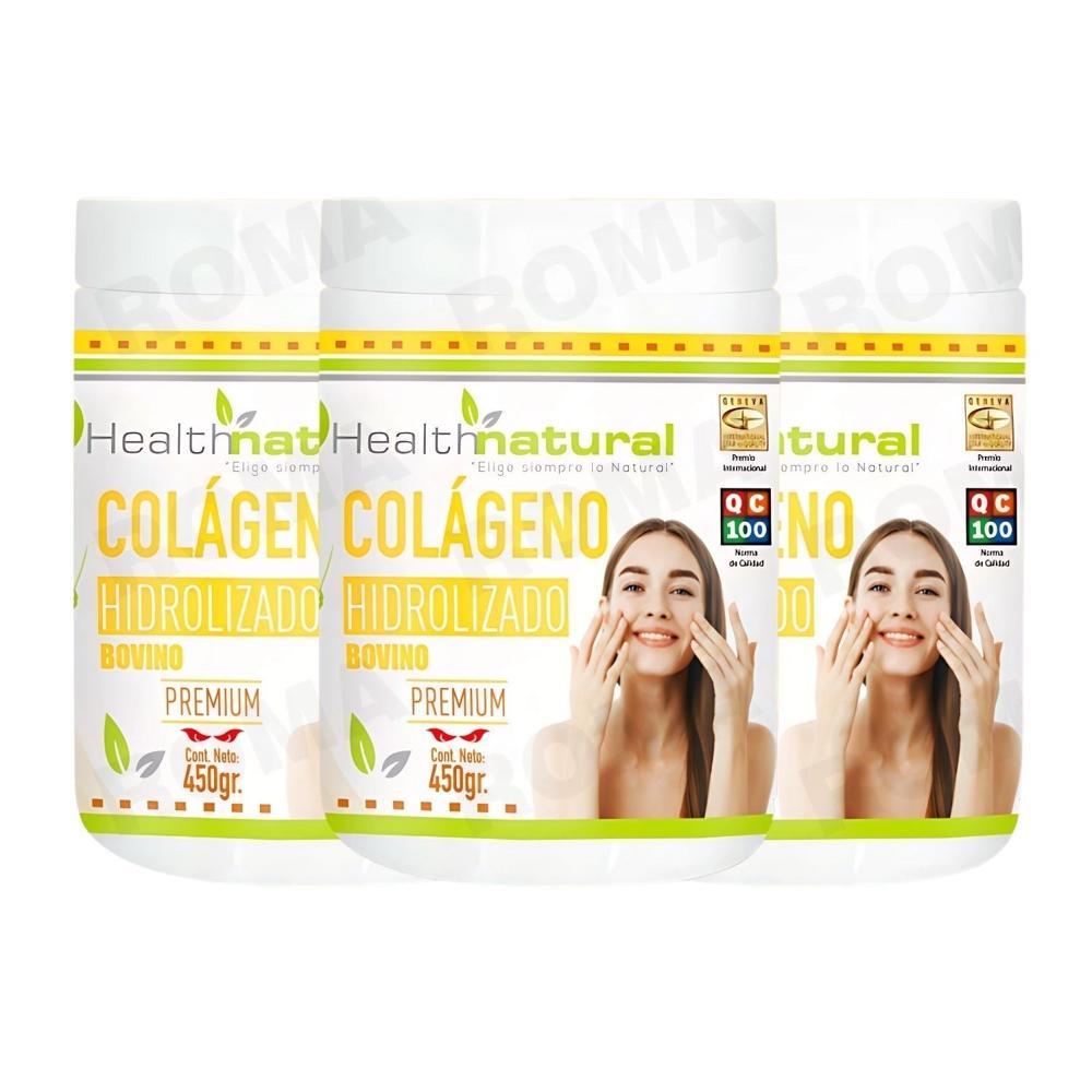 PACK 3 COLÁGENO HIDROLIZADO PREMIUM HEALTHNATURAL 1350MG