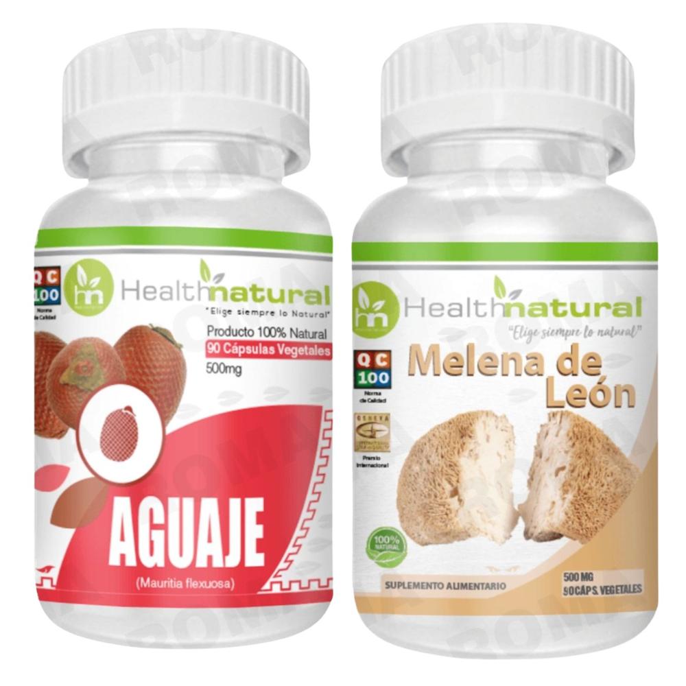 AGUAJE HEALTHNATURAL 500MG + MELENA DE LEÓN HEALTHNATURAL 500MG