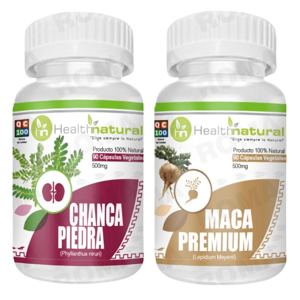 CHANCA PIEDRA HEALTHNATURAL 500MG + MACA PREMIUM HEALTHNATURAL 500MG