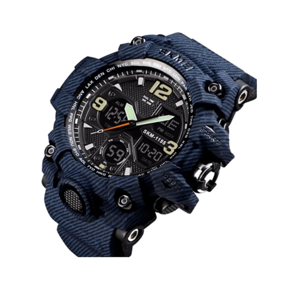 Reloj Skmei 1155b Camu Azul Dual Time