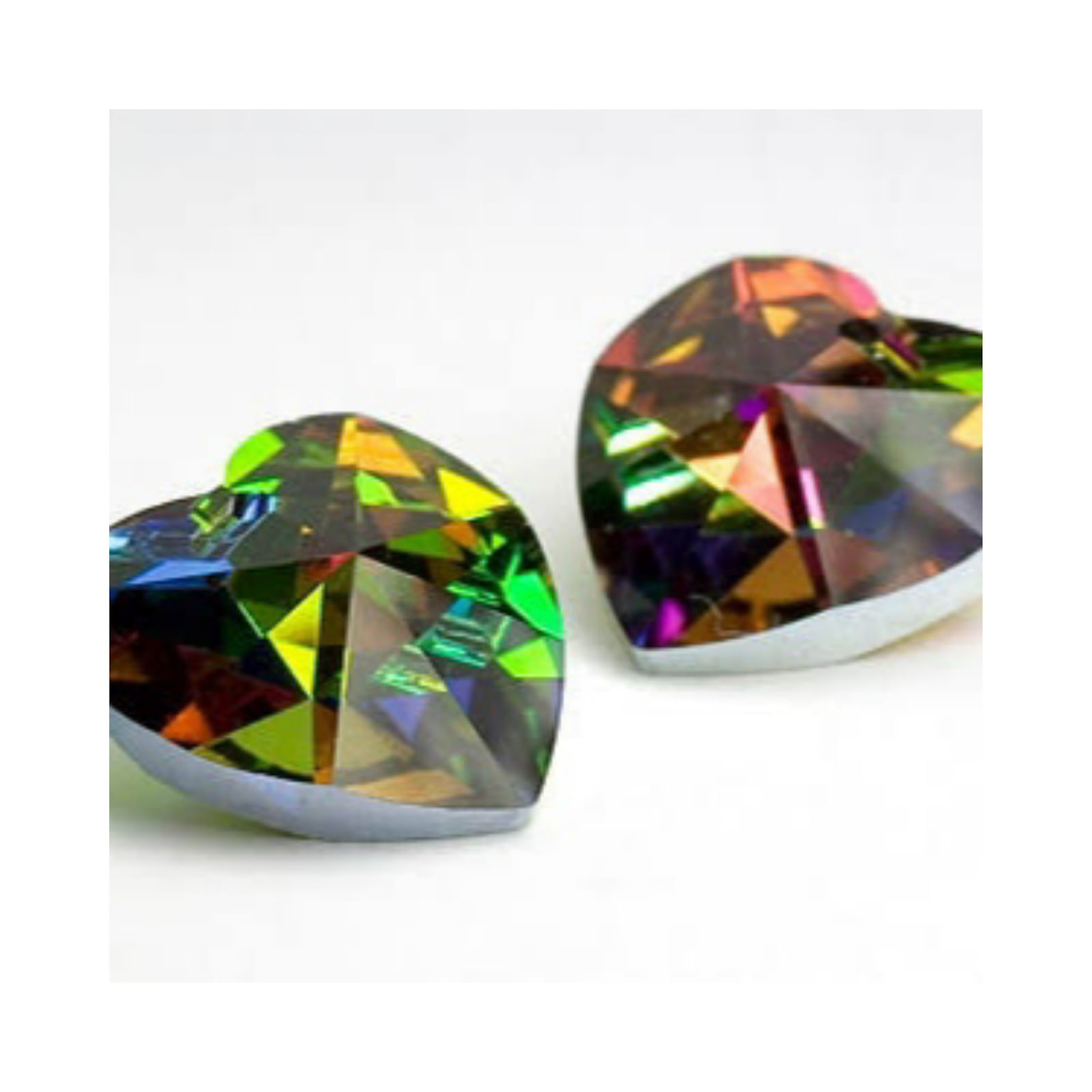 Aretes de Plata Sifrah Shop para Mujer con Cristal Corazon Swarovski Vitrail Medium