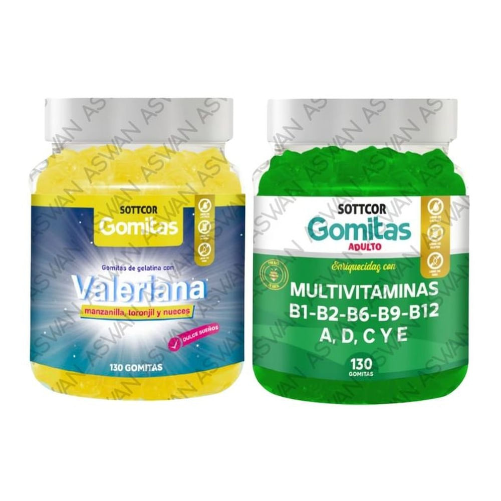 PACK ADULTO VALERIANA & MULTIVITAMINAS 130 GOMITAS - SOTTCOR