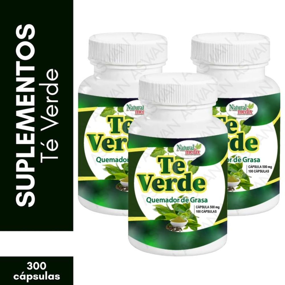 Pack x3 Té Verde Quemador de Grasa 100 Cápsulas - Natural Medix