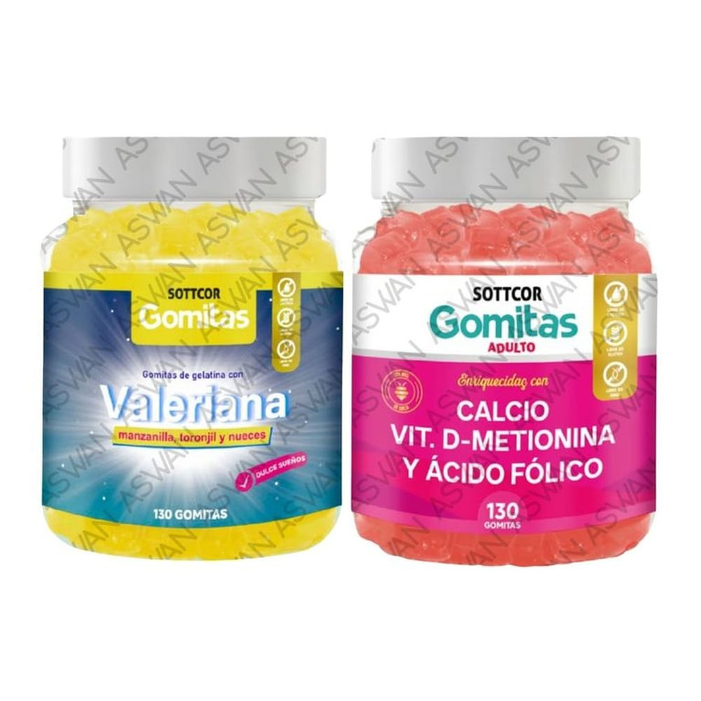 PACK ADULTO VALERIANA & CALCIO 130 GOMITAS - SOTTCOR