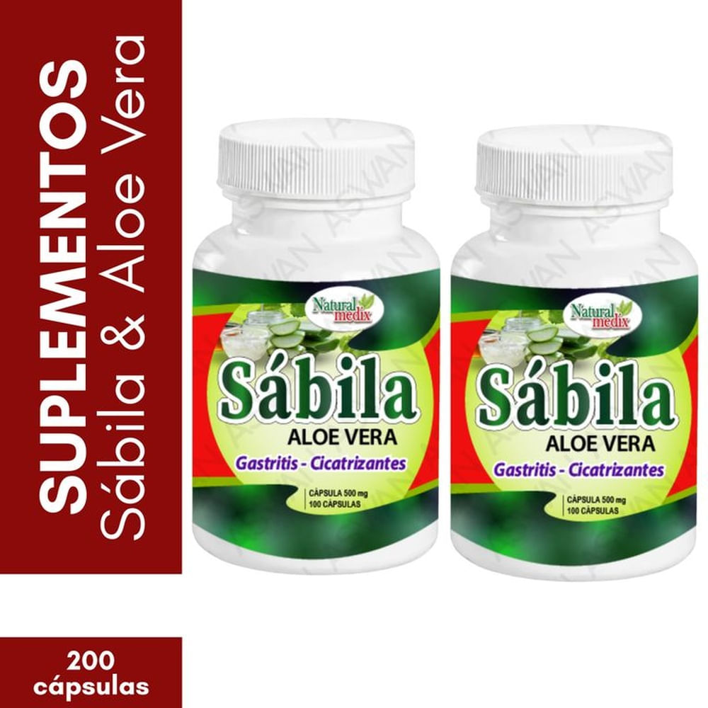 Pack x2 Sábila & Aloe Vera 100 Cápsulas - Natural Medix
