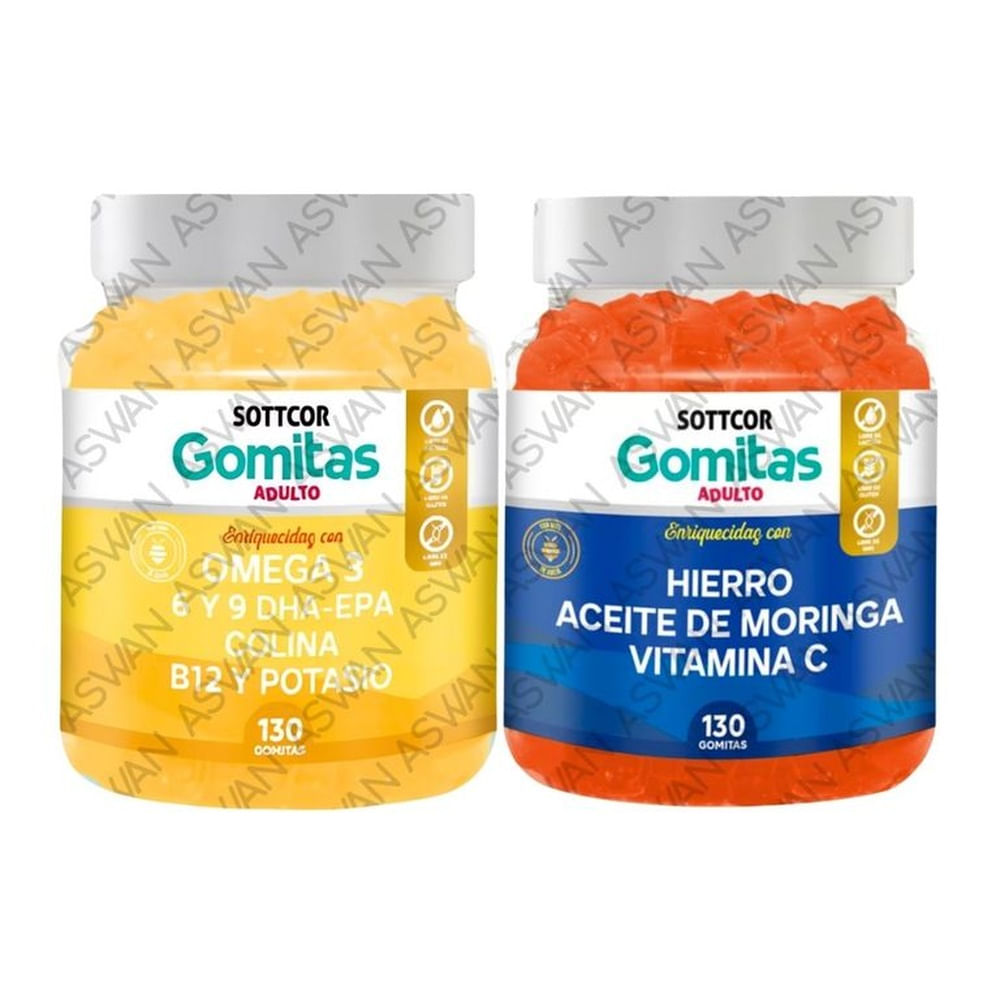 PACK ADULTO OMEGA 3 & HIERRO 130 GOMITAS - SOTTCOR