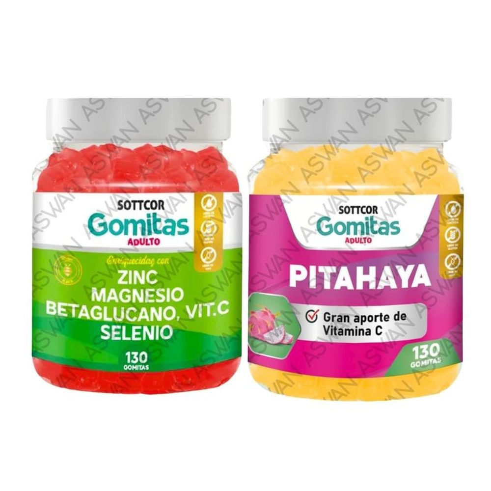 PACK ADULTO ZINC & PITAHAYA 130 GOMITAS - SOTTCOR
