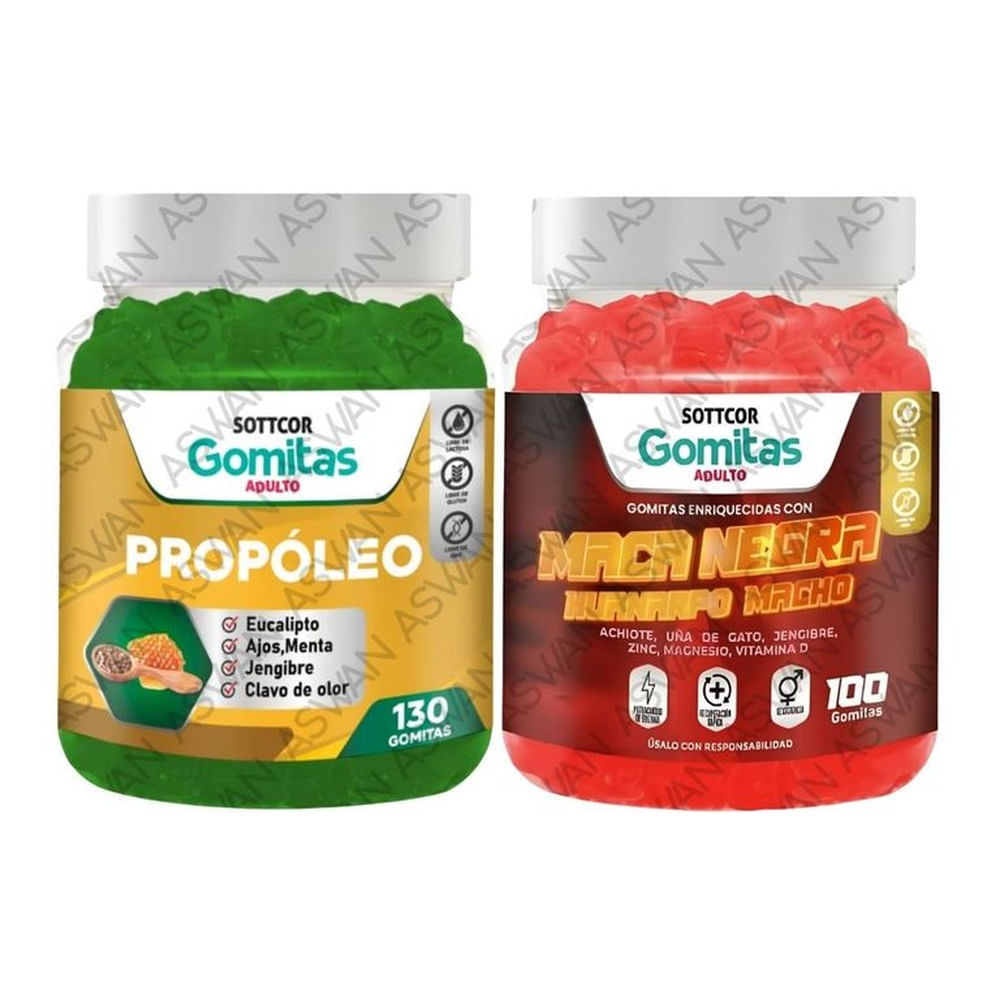 PACK 2 ADULTO PROPOLEO & MACA NEGRA 130 GOMITAS - SOTTCOR