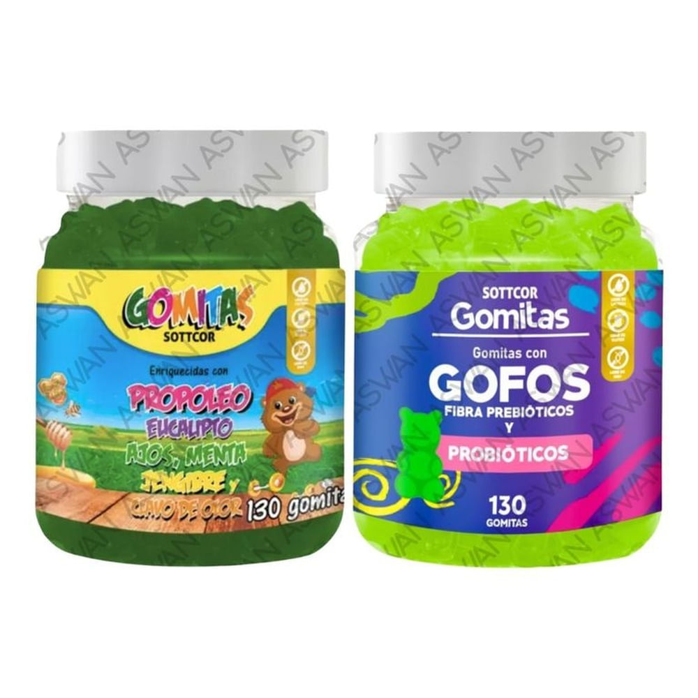 PACK NIÑOS DE PROPOLEO & GOFOS 130 GOMITAS - SOTTCOR