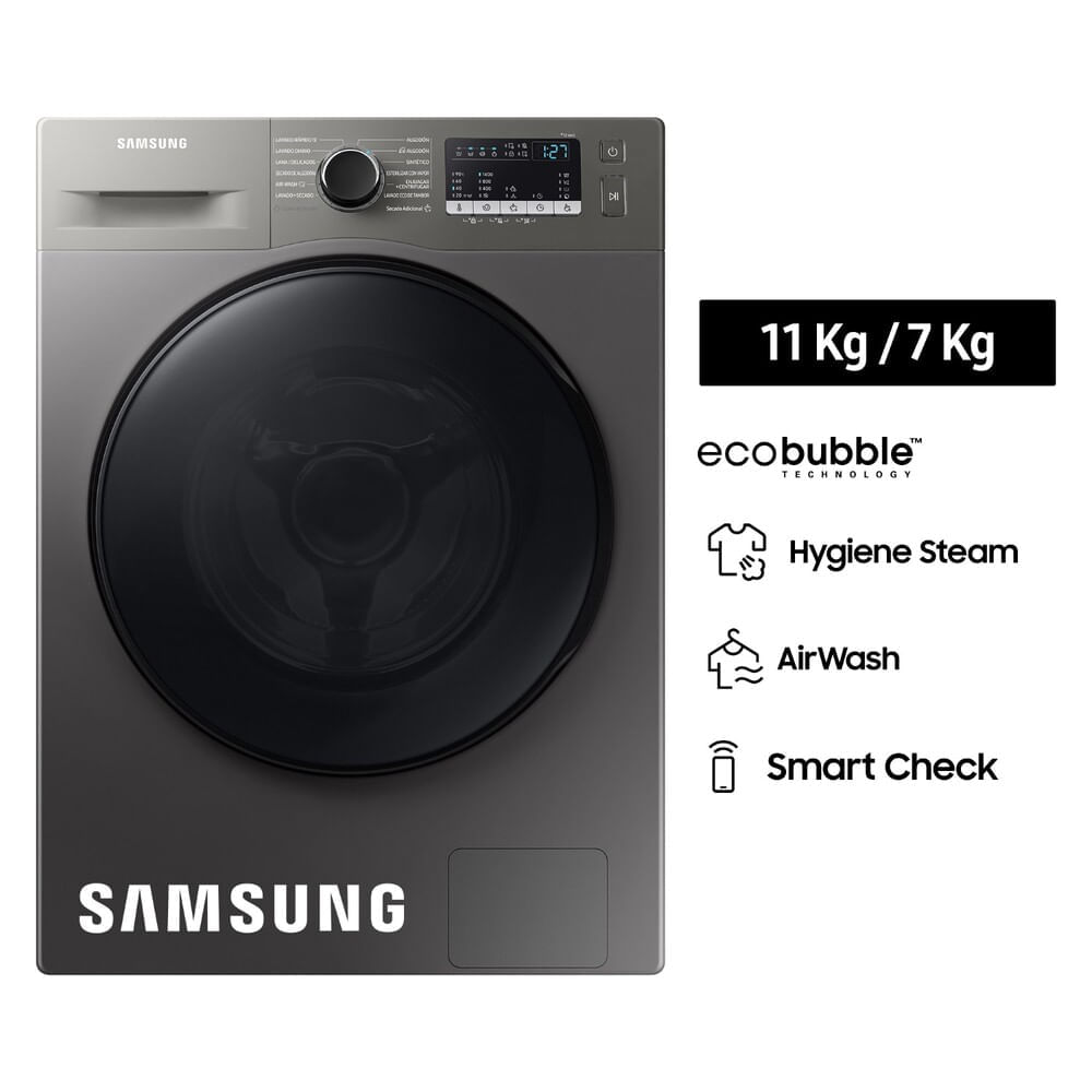 Lavaseca Samsung Ecobubble 11/7kg WD11T4046BX/PE Gris Lavaseca Samsung Ecobubble 11/7kg WD11T4046BX/PE Gris