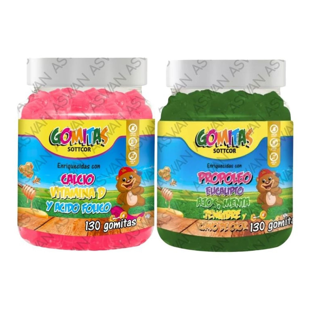 PACK NIÑOS DE CALCIO & PROPOLEO 130 GOMITAS - SOTTCOR