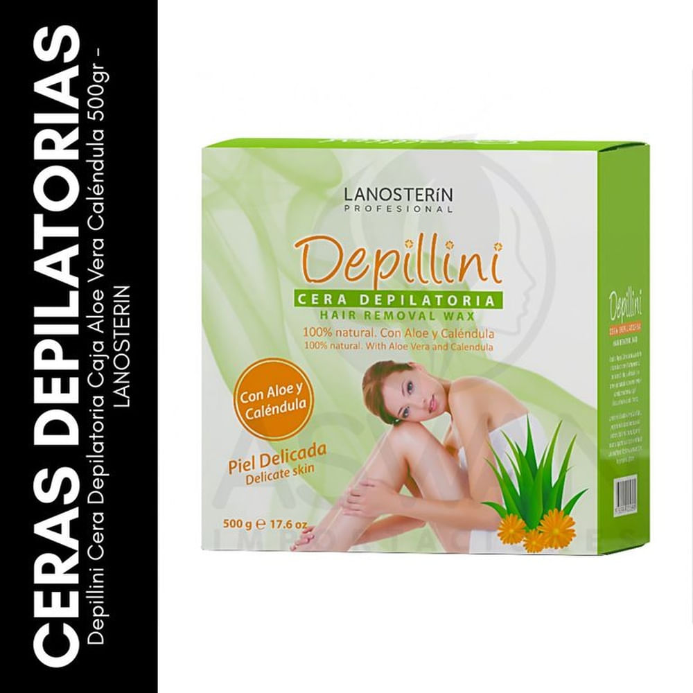 Depillini Cera Depilatoria Caja Aloe Vera Caléndula 500gr - LANOSTERIN