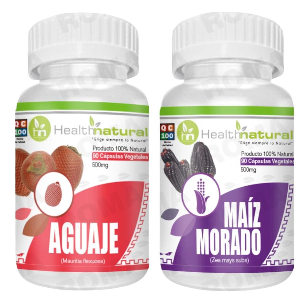AGUAJE HEALTHNATURAL 500MG + MAIZ MORADO HEALTHNATURAL 500MG
