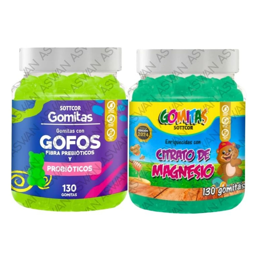 PACK NIÑOS DE GOFOS & CITRATO DE MAGNESIO 130 GOMITAS - SOTTCOR
