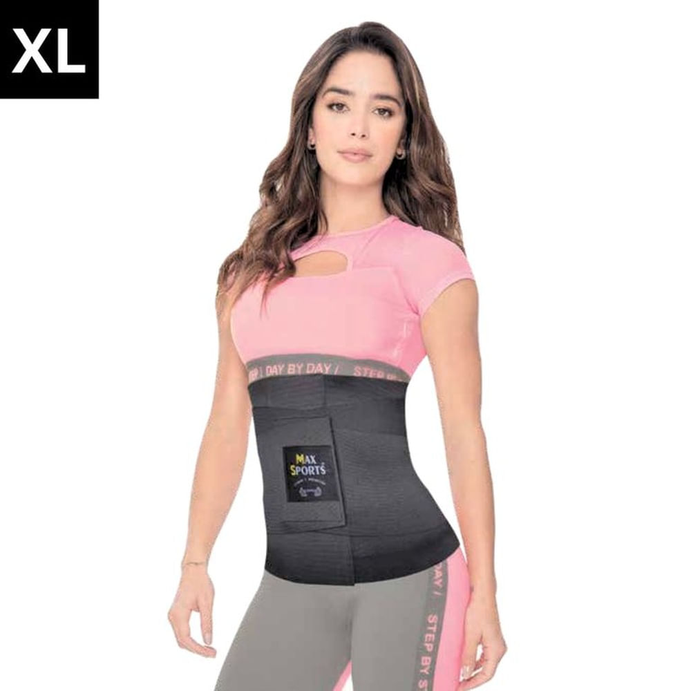 Faja Reloj de Arena Negro XL  MAXSPORTS