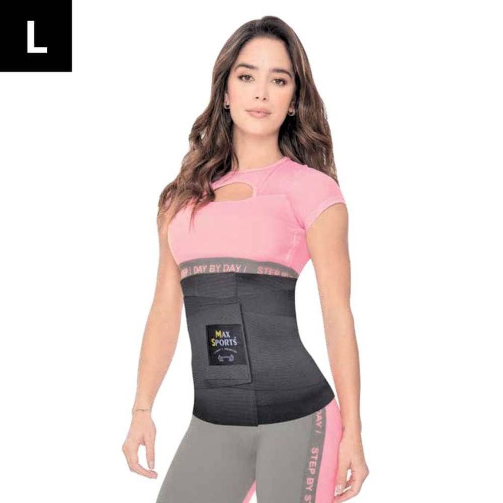 Faja Reloj de Arena Negro L MAXSPORTS