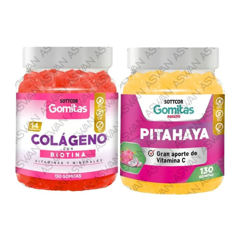 PACK ADULTO COLAGENO & PITAHAYA 130 GOMITAS - SOTTCOR