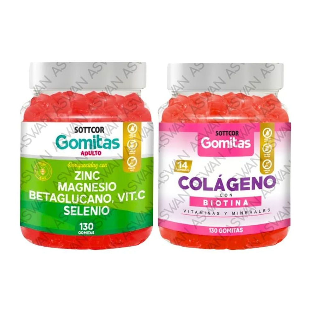 PACK ADULTO ZINC & COLAGENO 130 GOMITAS - SOTTCOR