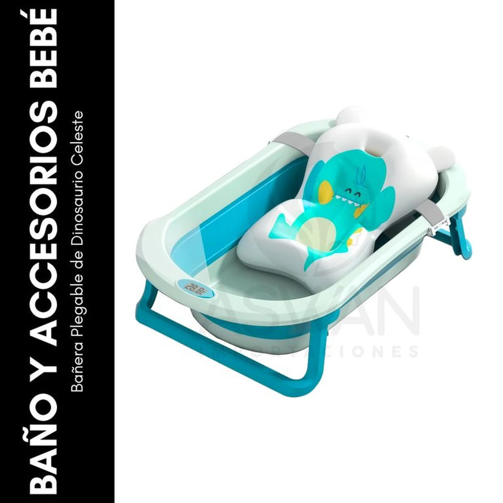 Bañera Plegable de Dinosaurio Celeste
