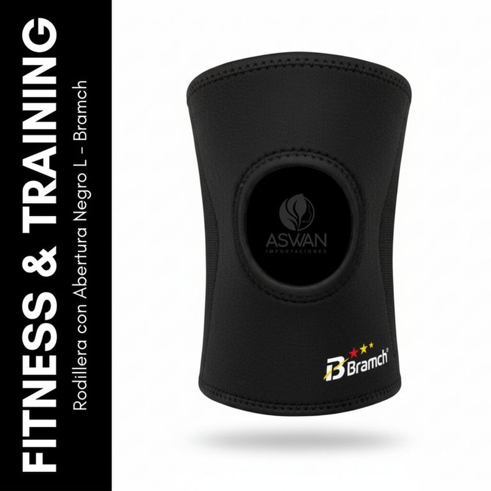 Rodillera con Abertura Negro L - Bramch