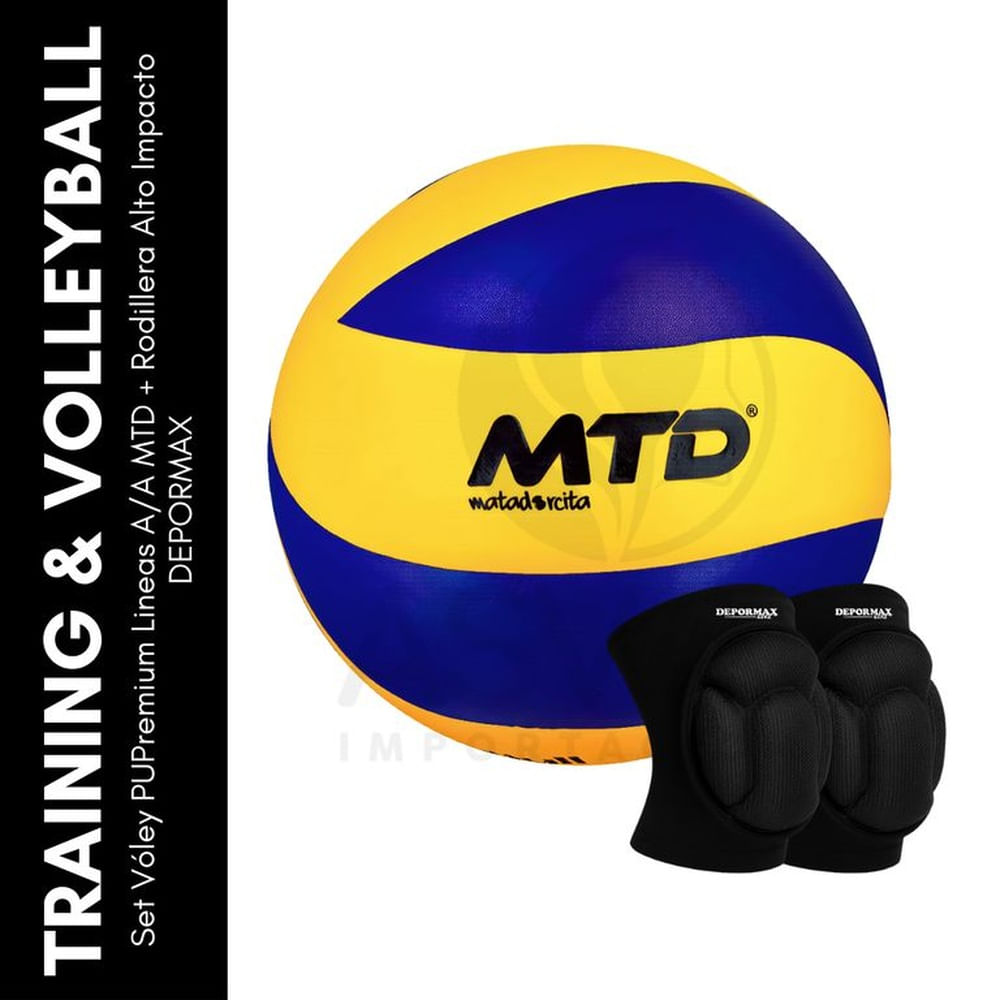 Set Vóley PUPremium Espiral AA MTD + Rodillera Alto Impacto DEPORMAX