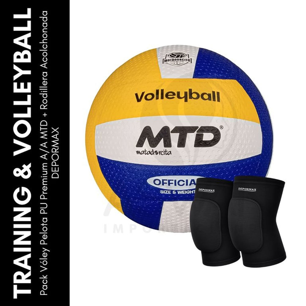 Set Vóley PUPremium Clásico AA MTD + Rodillera Acolchonada DEPORMAX