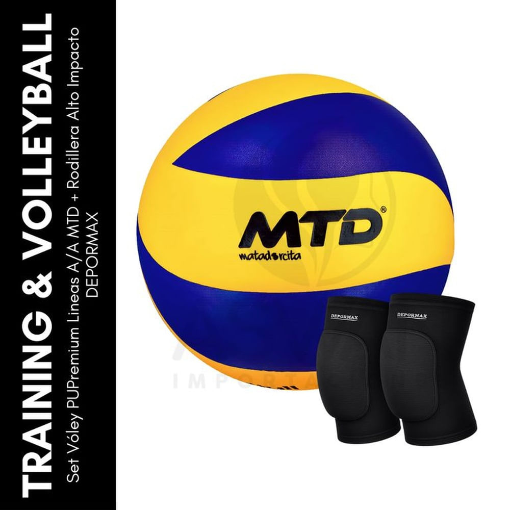 Set Vóley PUPremium Espiral AA MTD + Rodillera Acolchonada DEPORMAX