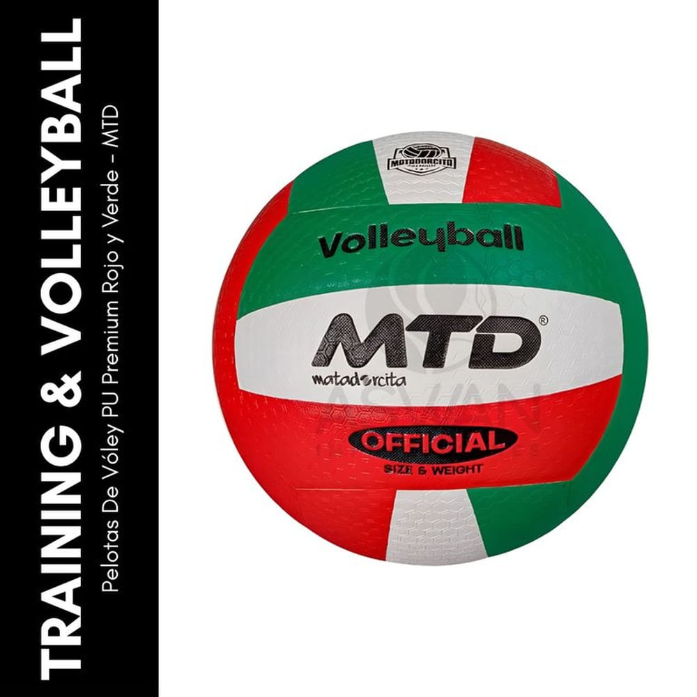 Pelotas De Vóley PU Premium Rojo y Verde - MTD
