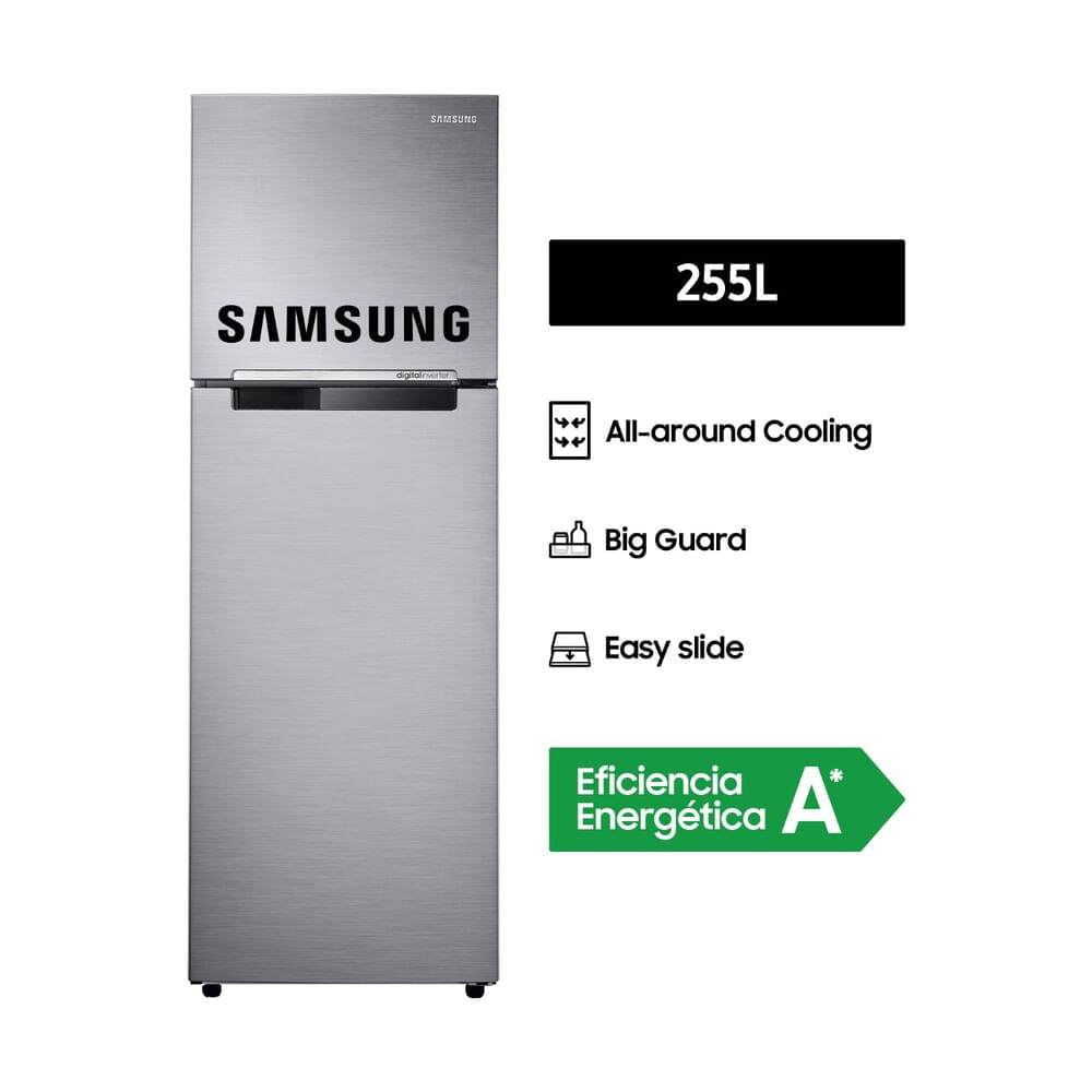Refrigeradora Samsung RT25FARADS8/PE Top Freezer 255L Plateado Refrigeradora Samsung RT25FARADS8/PE Top Freezer 255L Plateado