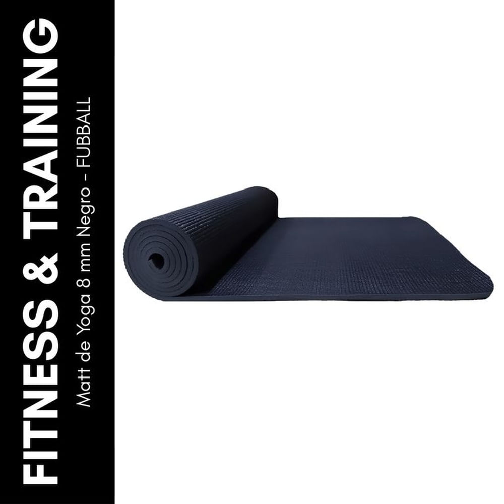 Matt de Yoga 8 mm Negro - FUBBALL
