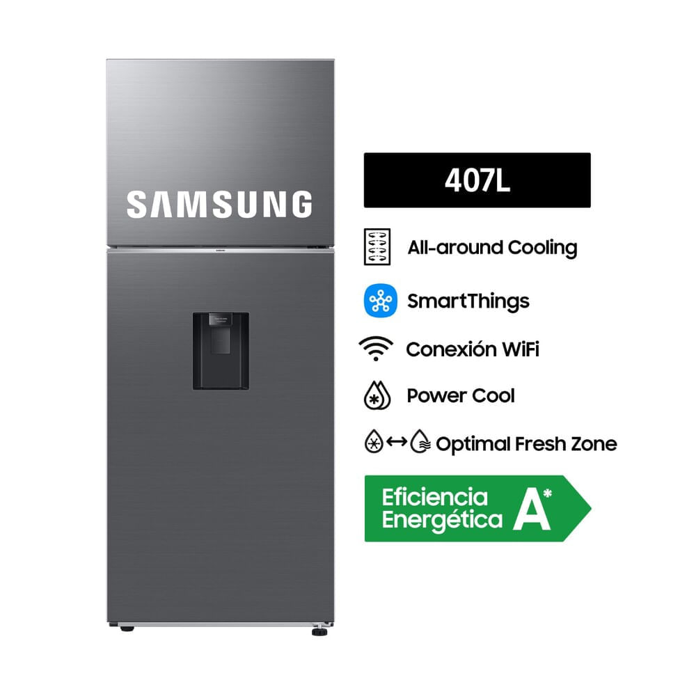 Refrigeradora Samsung Top Mount 407L Plata RT42DG6730S9PE