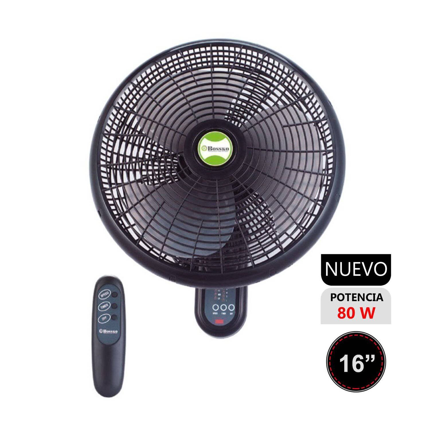 Ventilador de Pared Control Remoto Bossko BK-8210