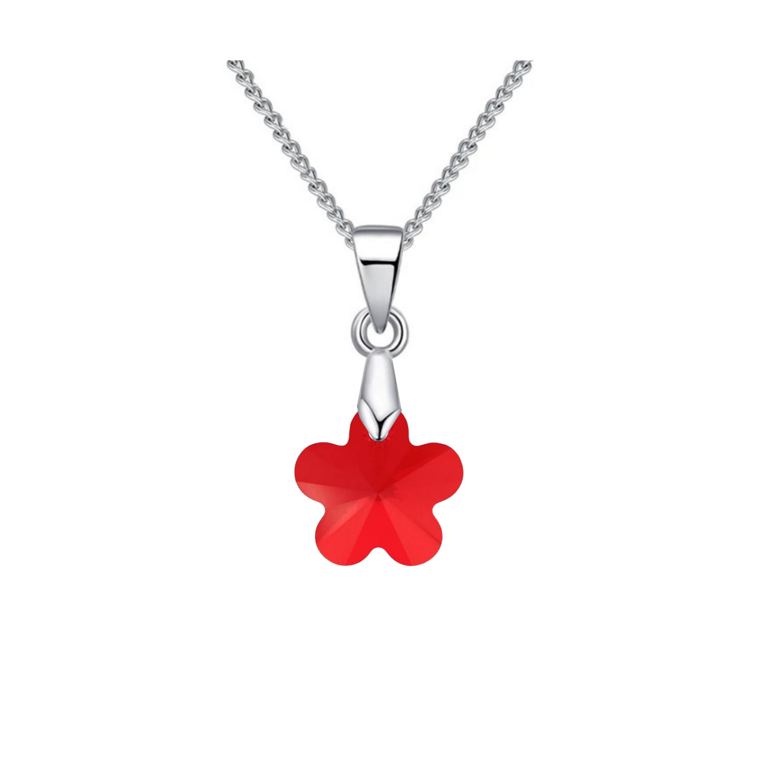 Collar de Plata SIfrah Shop DIje Flor Cristal Swarovski Light Siam