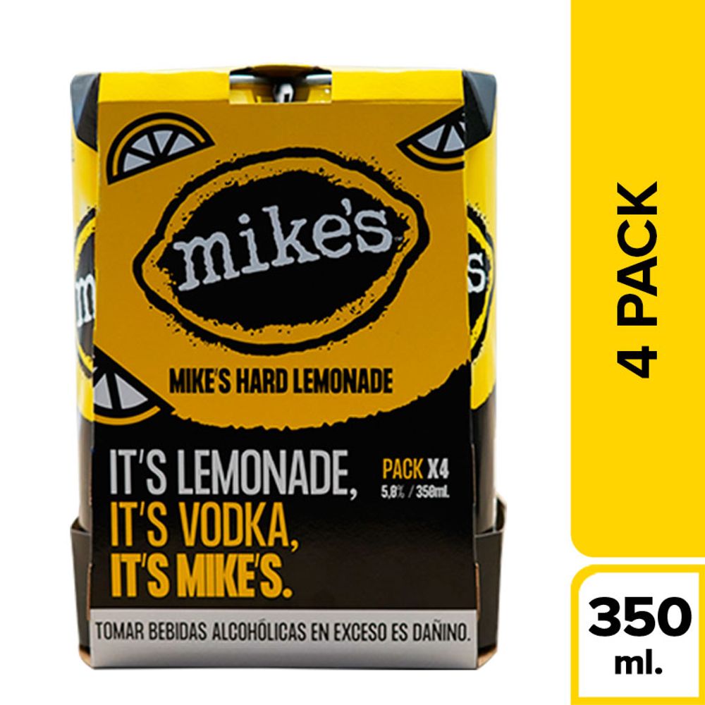 Licores Mike's Hard Lemonade 4Pack Lata 350ml Oechsle